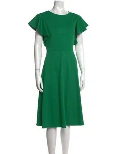 Pre-owned Kate Spade Crew Neck Midi Length Dress In Green