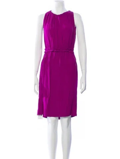 Pre-owned Kate Spade Crew Neck Midi Length Dress In Purple