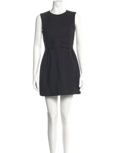 Pre-owned Kate Spade Crew Neck Mini Dress In Black