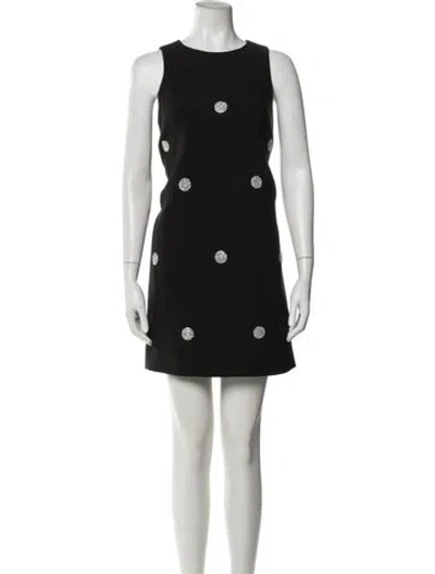 Pre-owned Kate Spade Crew Neck Mini Dress In Black