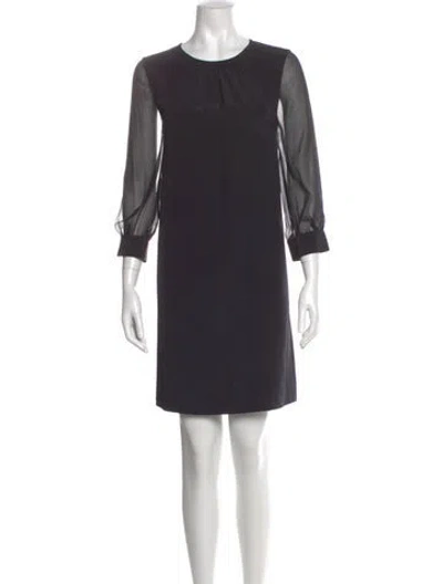 Pre-owned Kate Spade Crew Neck Mini Dress In Black