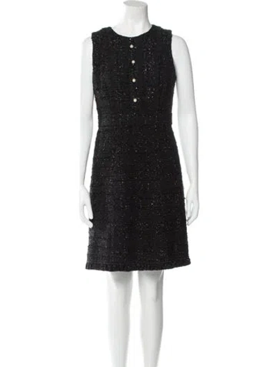 Pre-owned Kate Spade Crew Neck Mini Dress In Black