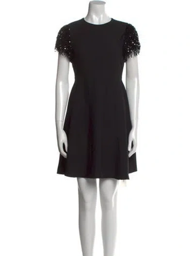 Pre-owned Kate Spade Crew Neck Mini Dress In Black