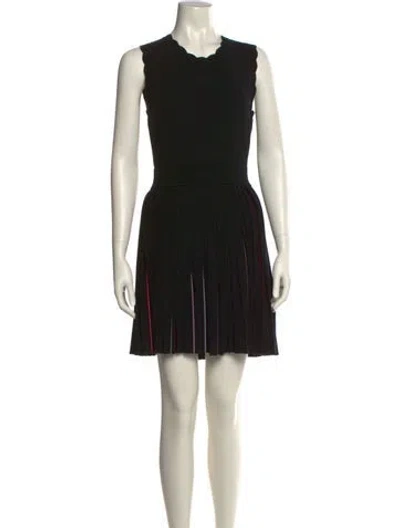 Pre-owned Kate Spade Crew Neck Mini Dress In Black