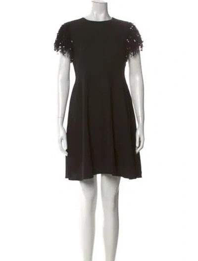 Pre-owned Kate Spade Crew Neck Mini Dress In Black