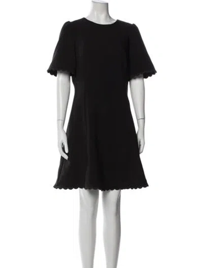 Pre-owned Kate Spade Crew Neck Mini Dress In Black