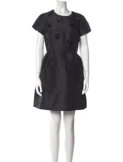Pre-owned Kate Spade Crew Neck Mini Dress In Black