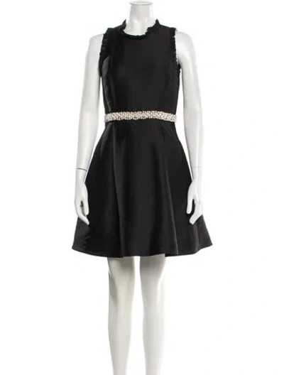 Pre-owned Kate Spade Crew Neck Mini Dress In Black