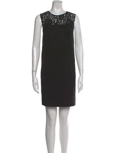 Pre-owned Kate Spade Crew Neck Mini Dress In Black