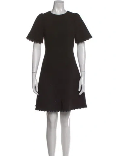 Pre-owned Kate Spade Crew Neck Mini Dress In Black