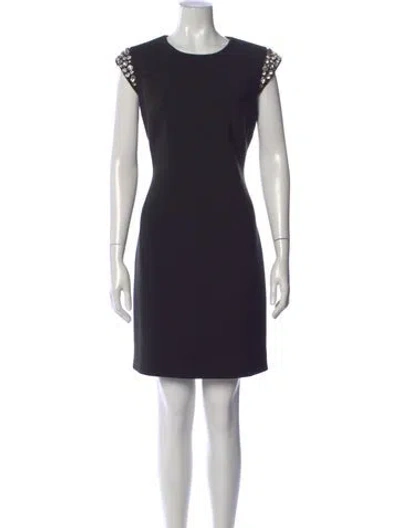 Pre-owned Kate Spade Crew Neck Mini Dress In Black