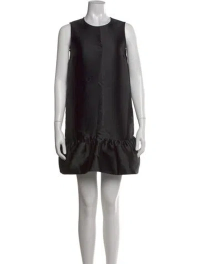 Pre-owned Kate Spade Crew Neck Mini Dress In Black