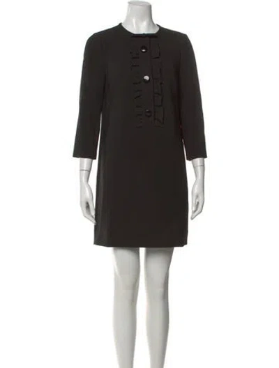 Pre-owned Kate Spade Crew Neck Mini Dress In Black