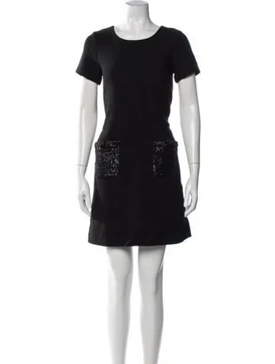 Pre-owned Kate Spade Crew Neck Mini Dress In Black