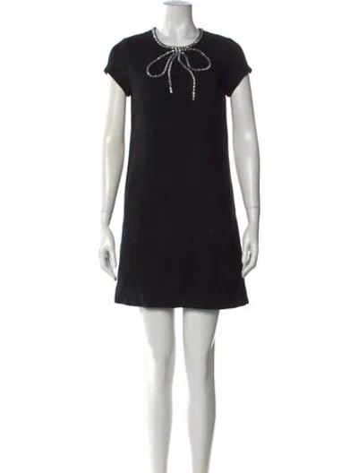 Pre-owned Kate Spade Crew Neck Mini Dress In Black
