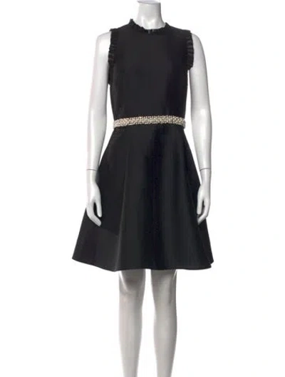 Pre-owned Kate Spade Crew Neck Mini Dress In Black