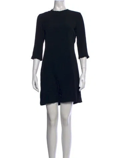 Pre-owned Kate Spade Crew Neck Mini Dress In Black