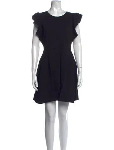 Pre-owned Kate Spade Crew Neck Mini Dress In Black