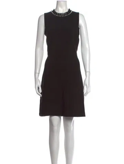 Pre-owned Kate Spade Crew Neck Mini Dress In Black
