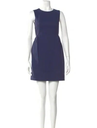 Pre-owned Kate Spade Crew Neck Mini Dress In Blue