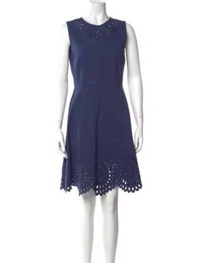 Pre-owned Kate Spade Crew Neck Mini Dress In Blue