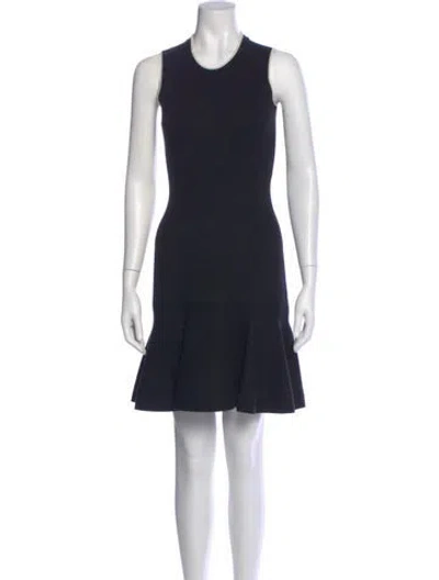 Pre-owned Kate Spade Crew Neck Mini Dress In Blue