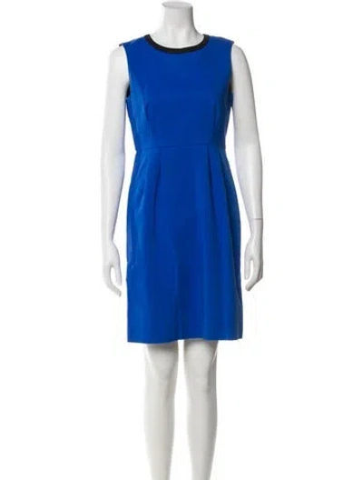 Pre-owned Kate Spade Crew Neck Mini Dress In Blue
