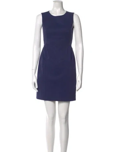 Pre-owned Kate Spade Crew Neck Mini Dress In Blue