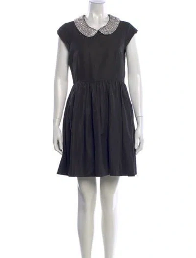 Pre-owned Kate Spade Crew Neck Mini Dress In Blue
