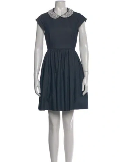 Pre-owned Kate Spade Crew Neck Mini Dress In Blue