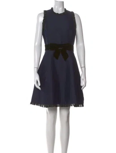 Pre-owned Kate Spade Crew Neck Mini Dress In Blue