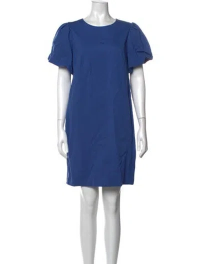 Pre-owned Kate Spade Crew Neck Mini Dress In Blue