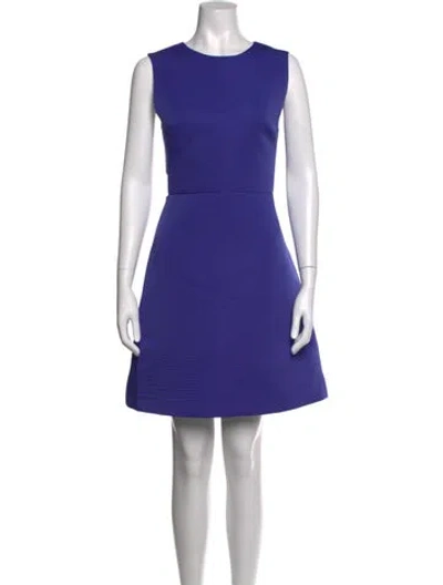 Pre-owned Kate Spade Crew Neck Mini Dress In Blue