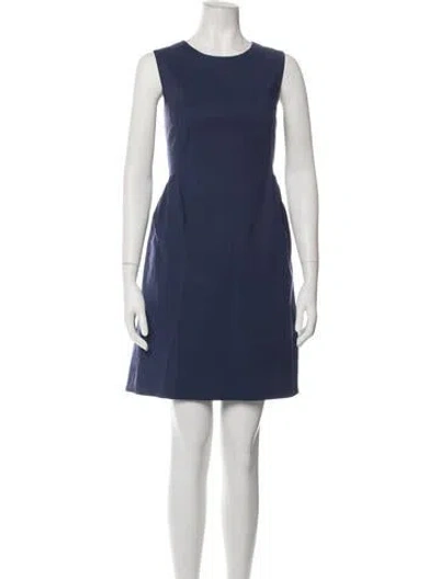 Pre-owned Kate Spade Crew Neck Mini Dress In Blue