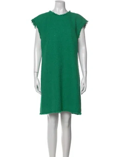 Pre-owned Kate Spade Crew Neck Mini Dress In Green