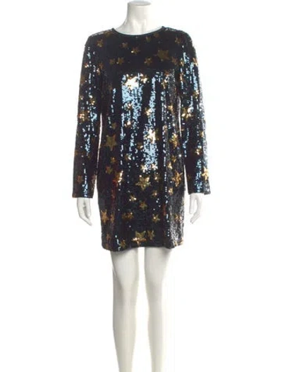 Pre-owned Kate Spade Crew Neck Mini Dress In Multi