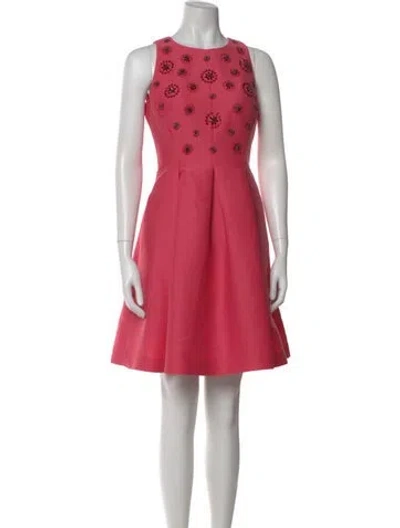 Pre-owned Kate Spade Crew Neck Mini Dress In Pink
