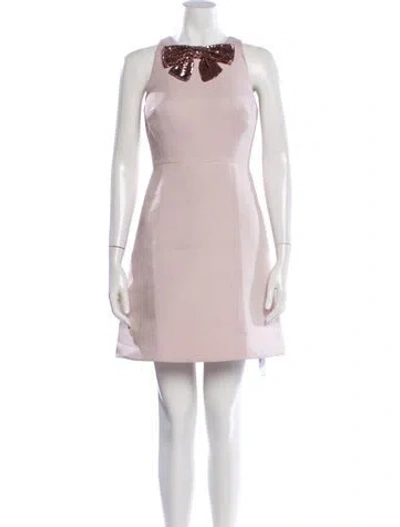 Pre-owned Kate Spade Crew Neck Mini Dress In Pink