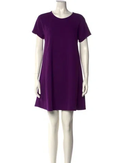 Pre-owned Kate Spade Crew Neck Mini Dress In Purple