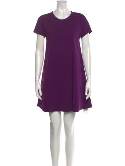 Pre-owned Kate Spade Crew Neck Mini Dress In Purple