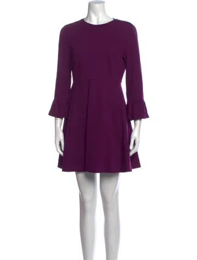 Pre-owned Kate Spade Crew Neck Mini Dress In Purple