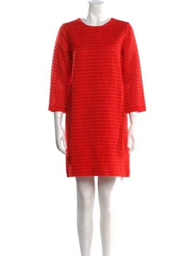 Pre-owned Kate Spade Crew Neck Mini Dress In Red