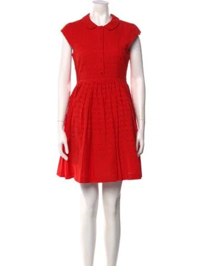 Pre-owned Kate Spade Crew Neck Mini Dress In Red