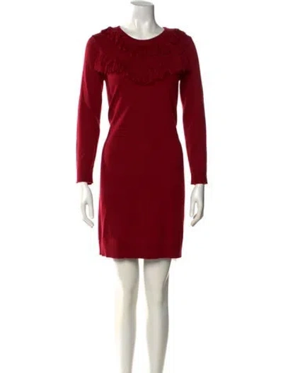 Pre-owned Kate Spade Crew Neck Mini Dress In Red