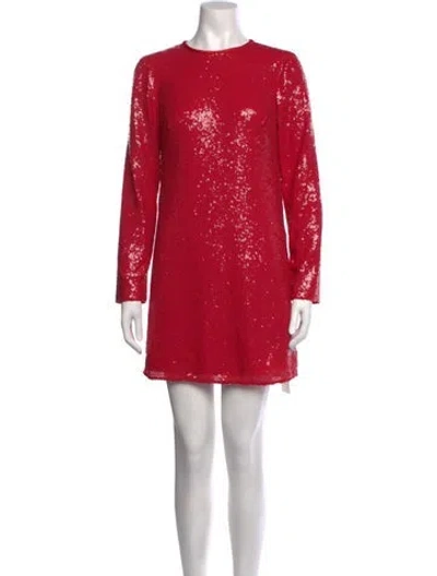 Pre-owned Kate Spade Crew Neck Mini Dress In Red