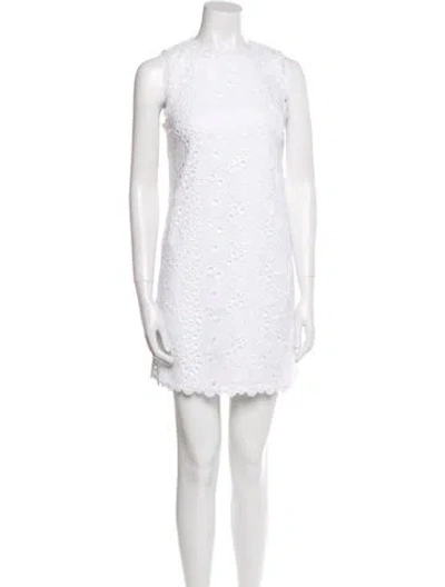 Pre-owned Kate Spade Crew Neck Mini Dress In White