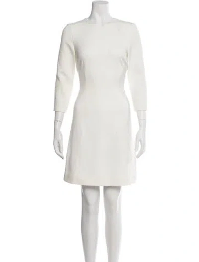 Pre-owned Kate Spade Crew Neck Mini Dress In White