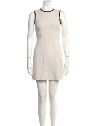 Pre-owned Kate Spade Crew Neck Mini Dress In White