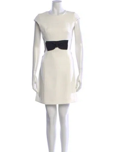 Pre-owned Kate Spade Crew Neck Mini Dress In White