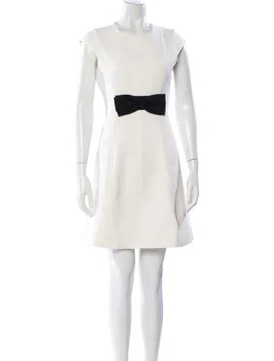 Pre-owned Kate Spade Crew Neck Mini Dress In White